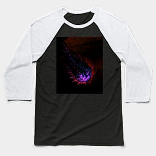 Digital collage and special processing. Fist full of spikes. Horror, bizarre. Dark and glowing. Red and blue. Baseball T-Shirt